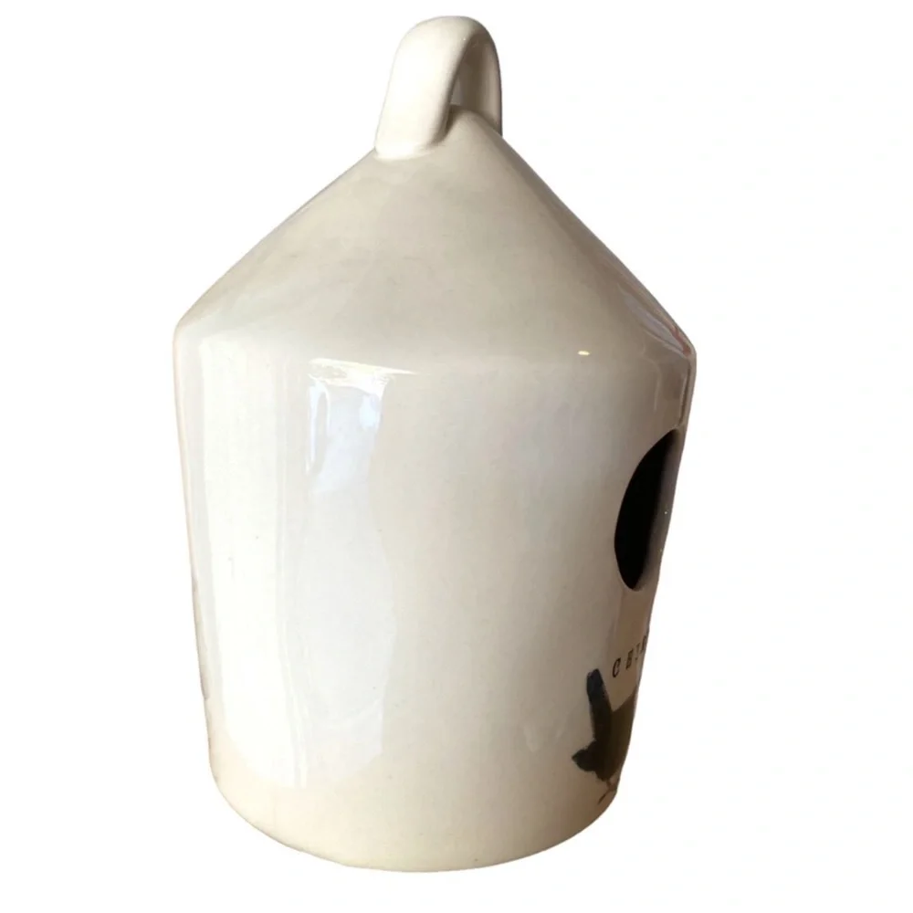 Rae Dunn Ceramic Birdhouse - White and Blue